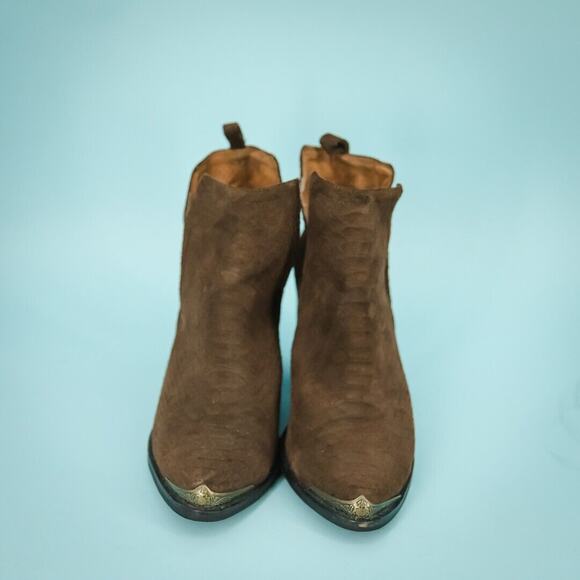 Jeffrey Campbell Size 10 Cromwell Brown Leather Metal Toe Heel Western Boots - Picture 2 of 8